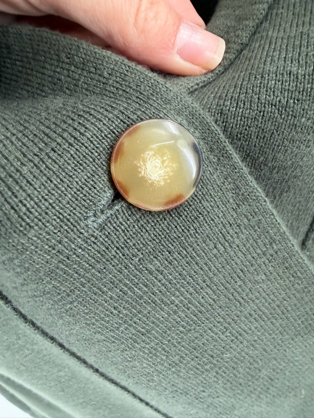 Summersalt Olive Green Knit Single Buttoned blazer jacket organic cotton XL - Picture 5 of 6